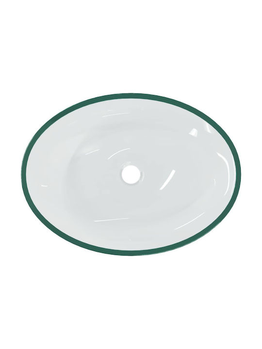 vidaXL Επικαθήμενος Νιπτήρας Γυάλινος 50x37cm Διάφανος