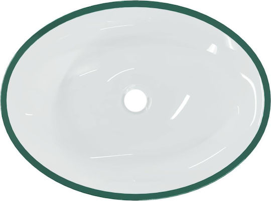 vidaXL Countertop Sink Glass 50x37x14cm Transparent