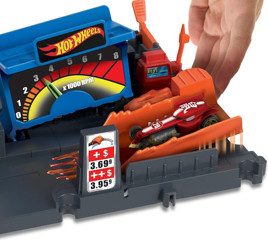 Hot Wheels City Mini Track Fuel Station Shift Scale 1:64 For Ages 4+