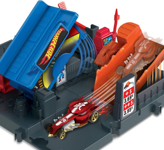 Hot Wheels City Mini Track Fuel Station Shift Scale 1:64 For Ages 4+