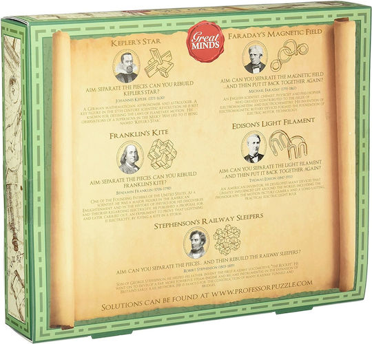 Professor Puzzle Great Minds Riddle Made of Metal for 6+ Years Old