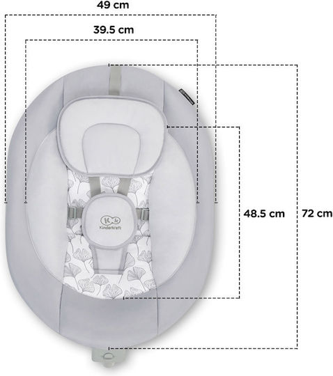 Kinderkraft Ηλεκτρικό Relax Μωρού Luli με Μουσική Grey για Παιδί έως 9kg