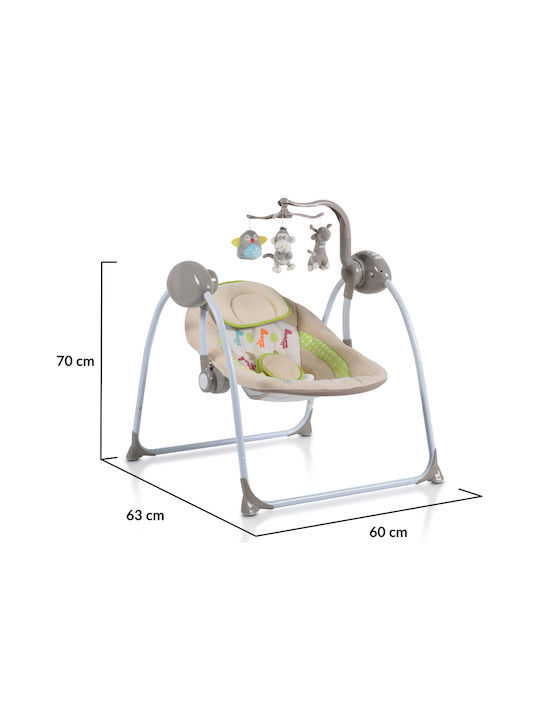 Cangaroo Electric Baby Relax Swing Swing Plus with Music Cappuccino for Child up to 9kg