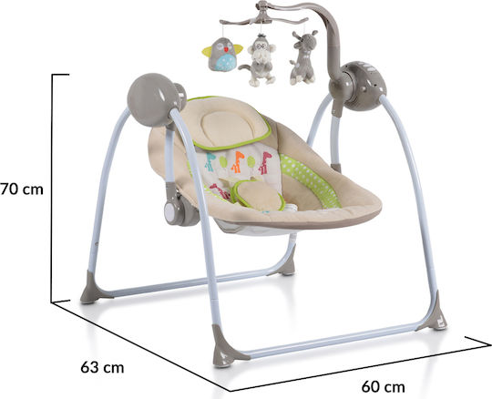 Cangaroo Electric Baby Relax Swing Swing Plus with Music Cappuccino for Child up to 9kg