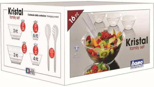 Bama Plastic Serving Utensil Set Transparent Krystal Family 16pcs