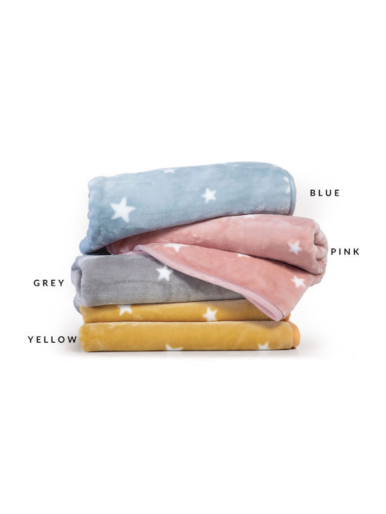 Nef-Nef Homeware Blanket Cot Stellar Velvet Yellow Yellow 100x140cm