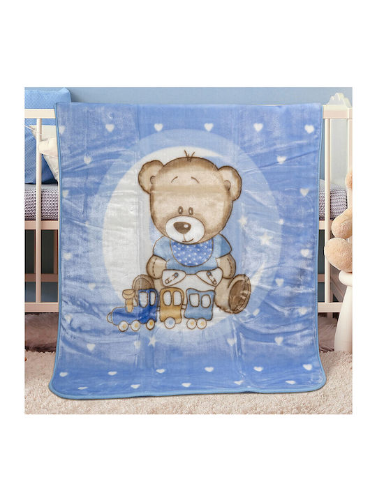 Beauty Home Blanket Cot Art 5254 Velvet Blue 110x140cm