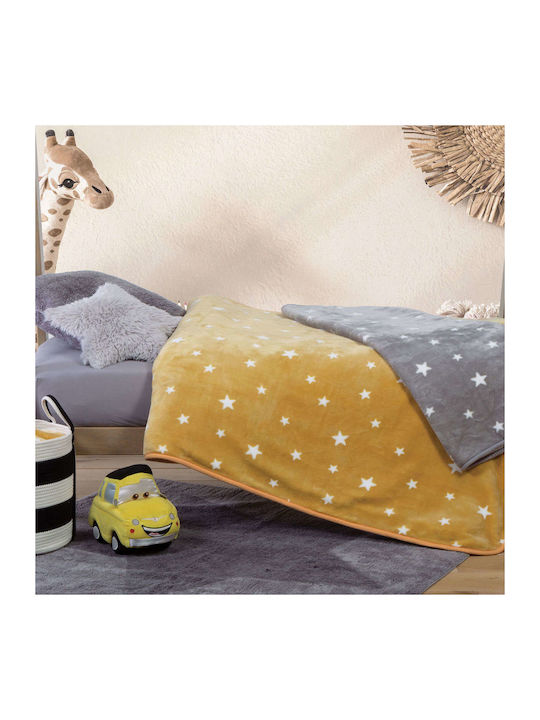 Nef-Nef Homeware Blanket Cot Stellar Velvet Yellow Yellow 100x140cm