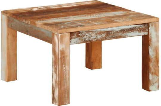 Square Central Coffee Table Made of Solid Wood Multicolour W55xL55xH35cm