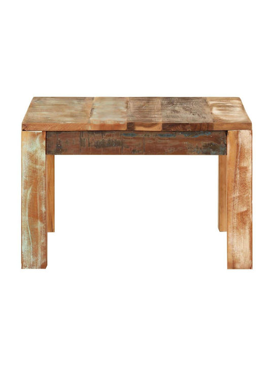 Square Central Coffee Table Made of Solid Wood Multicolour W55xL55xH35cm