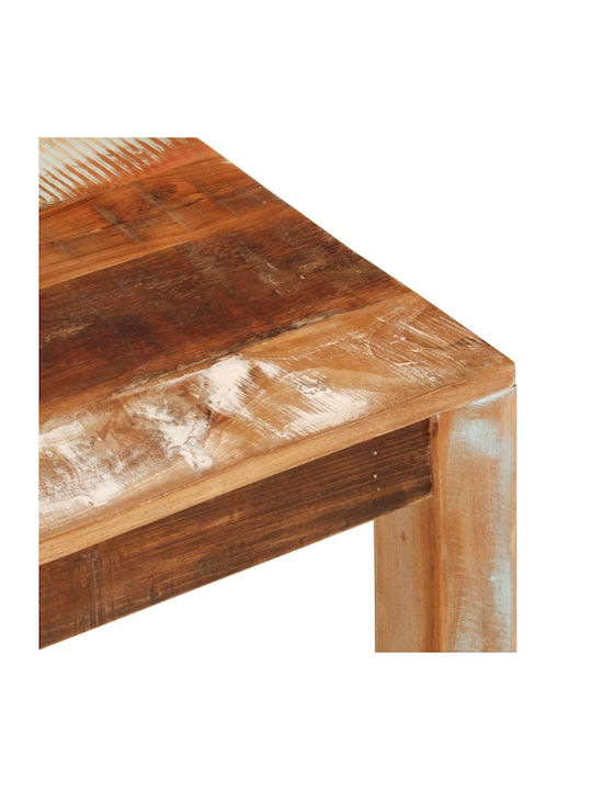 Square Central Coffee Table Made of Solid Wood Multicolour W55xL55xH35cm