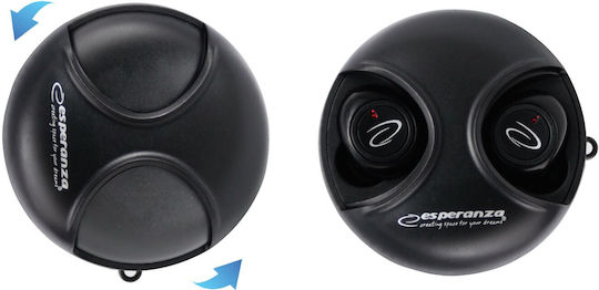 Esperanza EH228K In-ear Bluetooth Handsfree Căști cu Carcasă de Încărcare Negru
