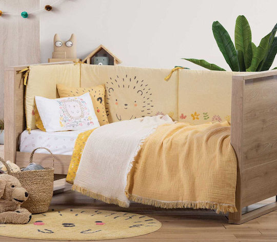 Nef-Nef Homeware Одеяло Детско легло Apollo 100% памук Жълто 110x150см.