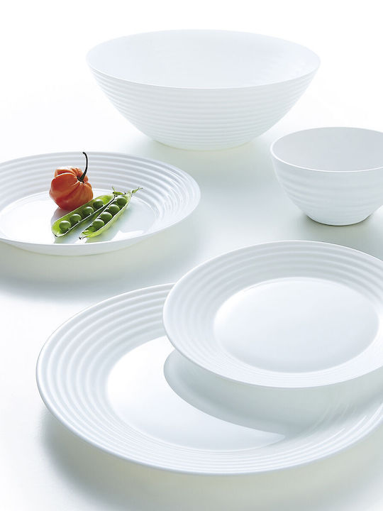 Luminarc Harena Glass Salad Bowl White 27.3x27.3cm 6pcs