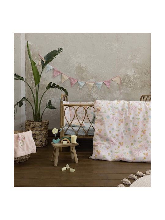 Nima Happy Monkey Set Baby Bettlaken Für Krippe Baumwolle Rosa 120x170cm 3Stück