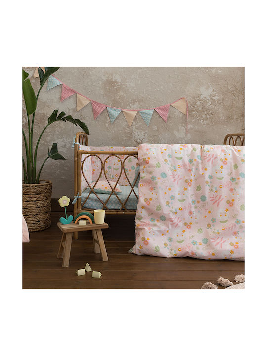Nima Happy Monkey Set Baby Bettlaken Für Krippe Baumwolle Rosa 120x170cm 3Stück
