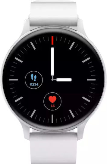 Canyon Badian 45mm Smartwatch με Παλμογράφο (Λευκό)