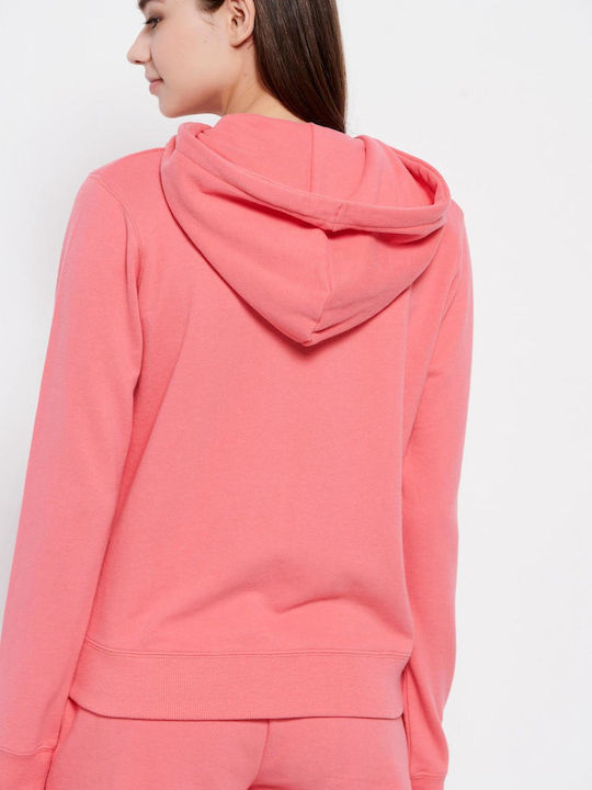 Funky Buddha Women's Hooded Cardigan Fuchsia Pink