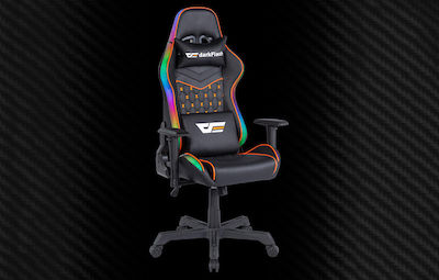 Darkflash RC650 Artificial Leather Gaming Chair with Adjustable Armrests and RGB Lighting Black