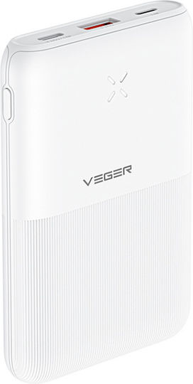 Veger S12 Power Bank 10000mAh 20W με Θύρα USB-A και Θύρα USB-C Power Delivery / Quick Charge 3.0 Μαύρο