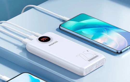 Romoss SW20PF Power Bank 20000mAh 22.5W με 2 Θύρες USB-A και Θύρα USB-C Power Delivery Λευκό