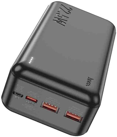 Hoco J101B Astute Power Bank 30000mAh 20W με 2 Θύρες USB-A και Θύρα USB-C Power Delivery Μαύρο