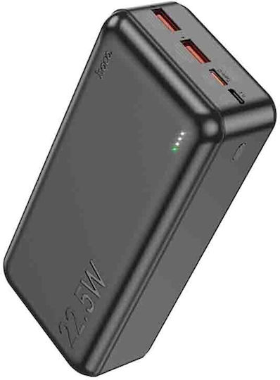 Hoco J101B Astute Power Bank 30000mAh 20W με 2 Θύρες USB-A και Θύρα USB-C Power Delivery Μαύρο