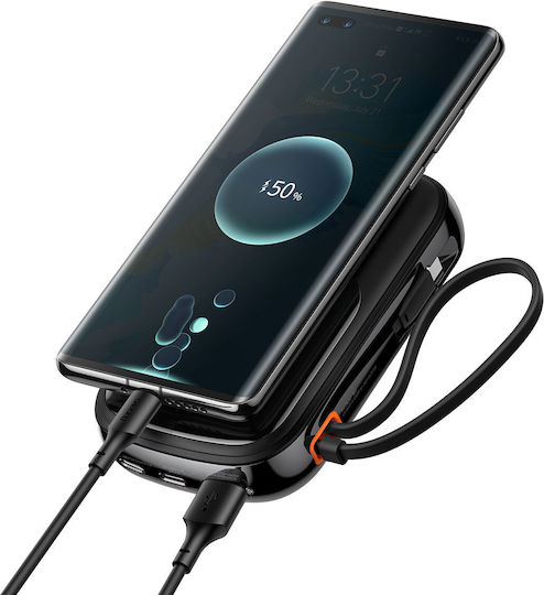 Baseus Qpow Digital Display Power Bank 20000mAh 22.5W с USB-A порт и 2 USB-C порта Черен
