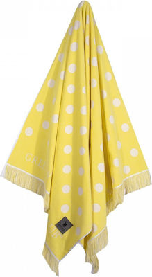 Greenwich Polo Club 3737 Beach Towel Cotton Yellow with Fringes 180x90cm.