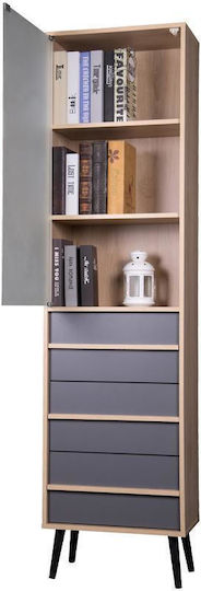 Bibliotecă Industry Sonoma / Gri 50x29.5x190 cm