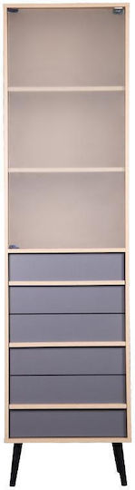Bibliotecă Industry Sonoma / Gri 50x29.5x190 cm