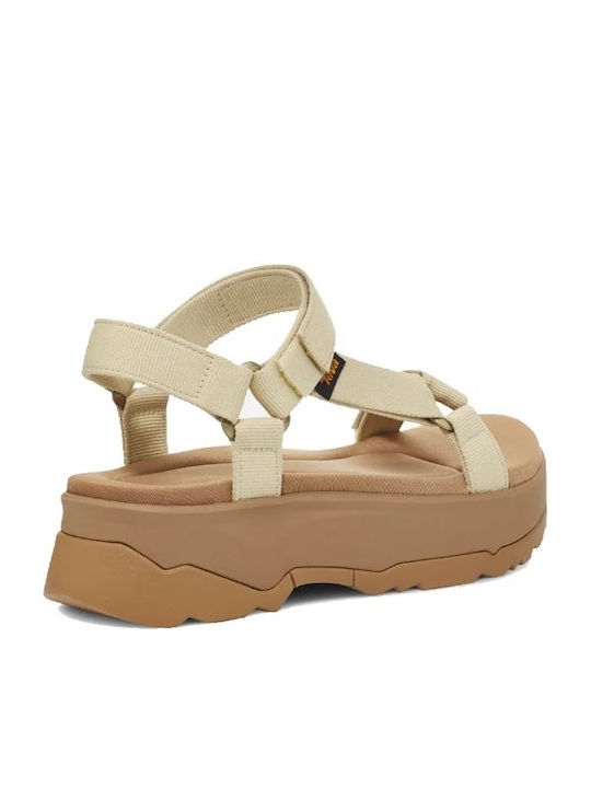 Jadito Γυναικεία Σανδάλια Flatforms Μπεζ
