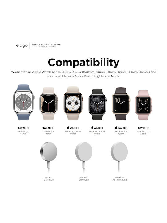 Elago W8 Stand Charging Station Зарядно за Apple Watch Черен