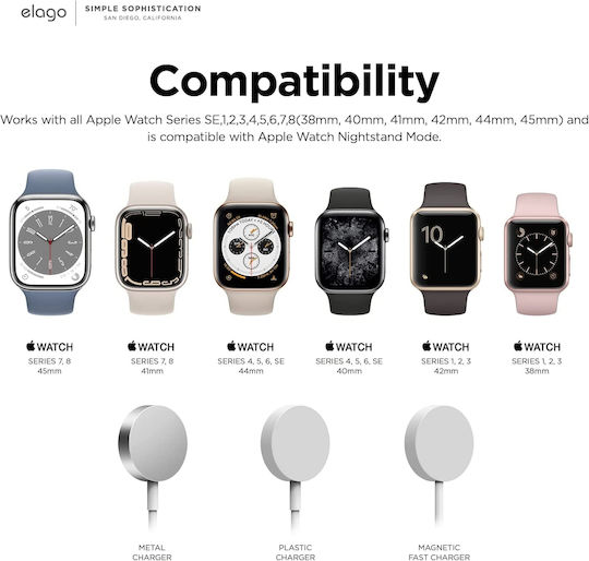 Elago W8 Stand Charging Station Încărcător pentru Ceas Apple Negrus
