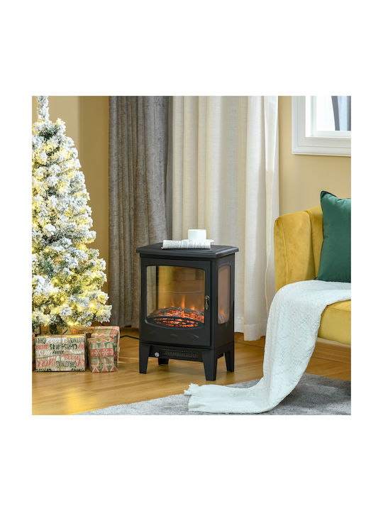 HomCom Επιδαπέδιο Ηλεκτρικό Τζάκι 2000W 39x54cm Μαύρο