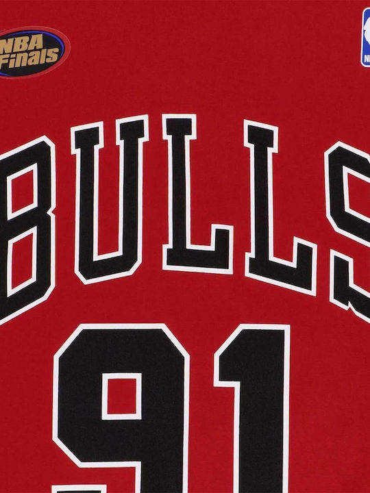 NBA Bulls Dennis Rodman 91 Αθλητικό T-shirt Κόκκινο