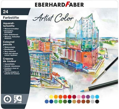 Eberhard Faber Artist Color Σετ Ξυλομπογιές Ακουαρέλας σε Μεταλλική Κασετίνα 24τμχ