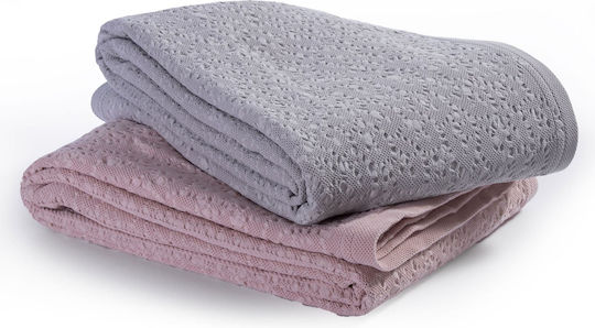 Nef-Nef Homeware Valencia Κουβέρτα Πικέ Υπέρδιπλη 230x250εκ. Gray