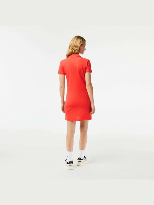 Lacoste Summer Mini Dress Orange