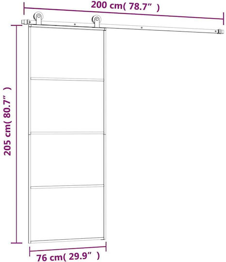 Tür Innentür Glas 3152146 Black 90x205cm
