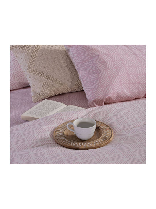 Nef-Nef Homeware Сет Чаршафи Екстра Двойни 240x270см. Colton 032862 Роза 4бр