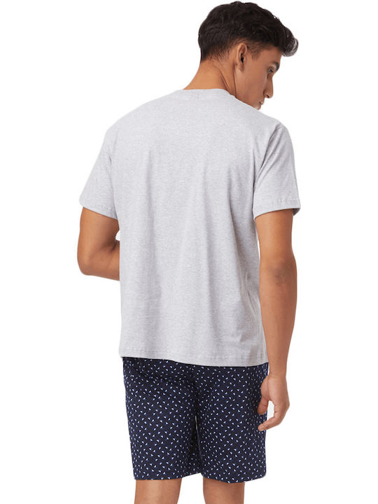 Minerva Men's Summer Pajamas Set Light Blue