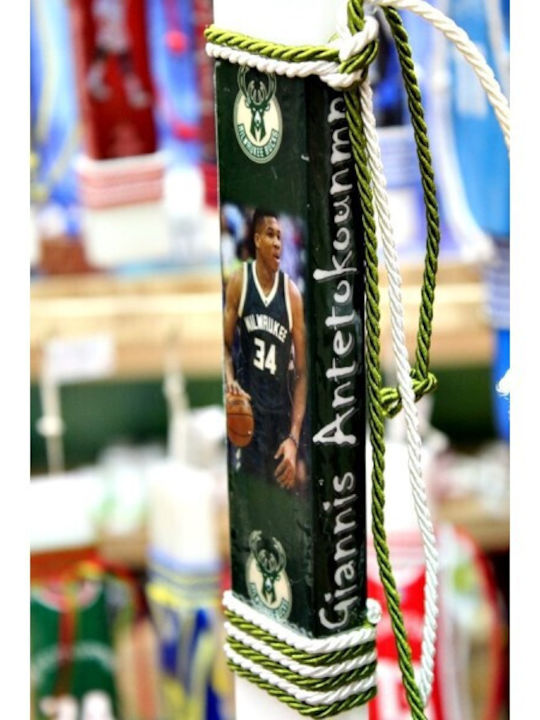 Easter Candle Flat "Giannis Antetokounmpo" 25cm White (Miscellaneous Designs)