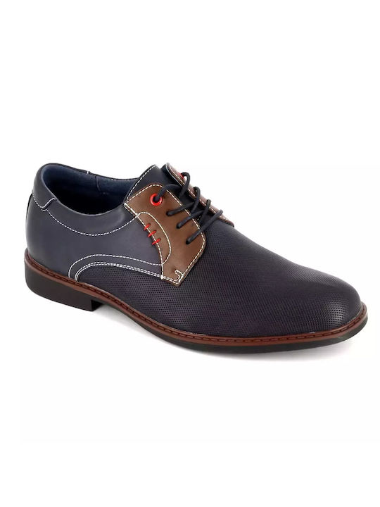 B-Soft Men's Leather Casual Shoes Blue