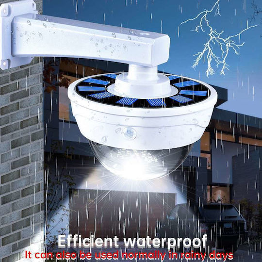 Solar Dummy Surveillance Dome Camera with LED Lighting White