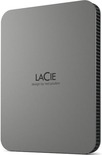 Lacie Mobile Drive Secure USB-C 3.0 / 3.1 / 3.2 Εξωτερικός HDD 2TB 3.5" Space Grey