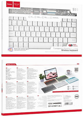 Hoco S55 Wireless Bluetooth Keyboard Only English US White