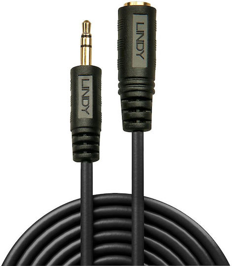 Lindy Lindy 3.5mm Jack Cable - 3.5mm Female to Male Black 10m with Gold Plated Terminals