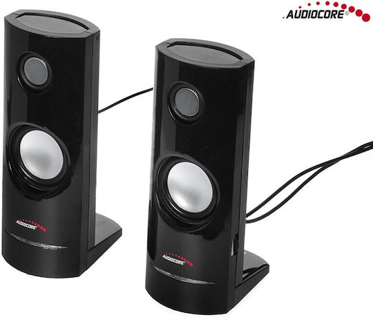 Audiocore Audiocore AC860 Ηχεία Υπολογιστή 2.0 με Ισχύ 8W σε Μαύρο Χρώμα