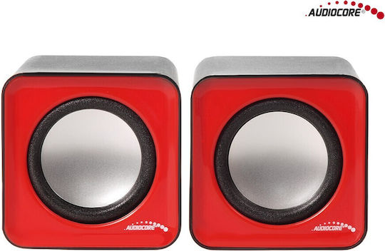Audiocore Audiocore AC870 Ηχεία Υπολογιστή 2.0 με Ισχύ 6W Κόκκινα